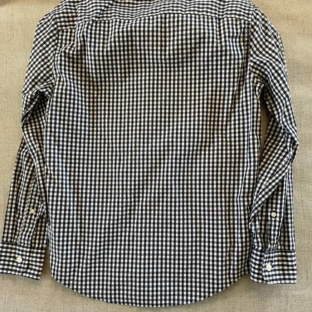 Abercrombie & Fitch Gingham Check Print Button Down Shirt in Navy Size XS NWT - Picture 6 of 6